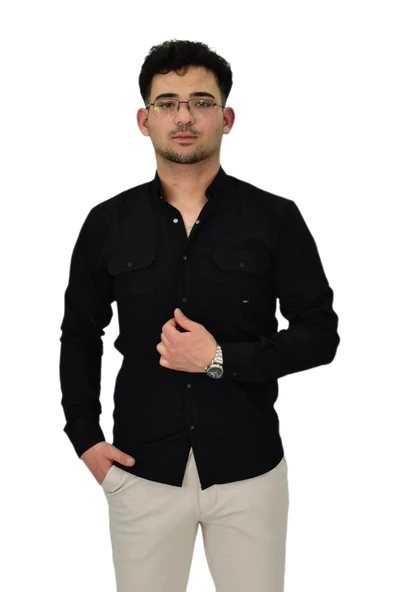 Erkek Spor Likralı Gömlek BGL-ST04343 - Resim 3