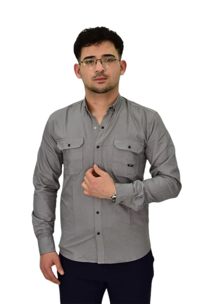 Erkek Spor Likralı Gömlek BGL-ST04343 - Resim 7