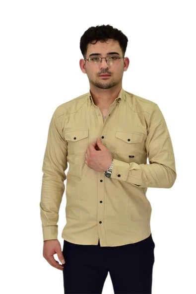 Erkek Spor Likralı Gömlek BGL-ST04343 - Resim 11