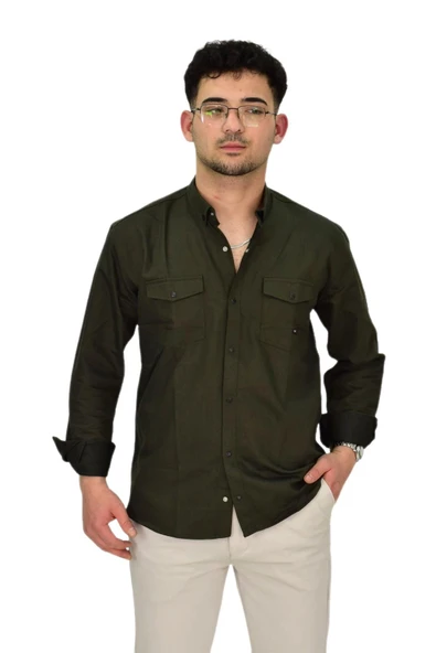 Erkek Spor Likralı Gömlek BGL-ST04343 - Resim 5