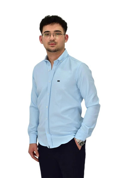 Erkek Likralı Spor Silim Fit Gömlek BGL-ST04327 - Resim 11