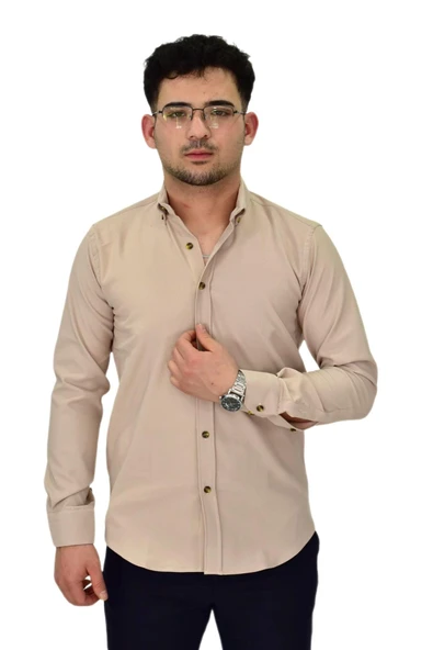 Erkek Likralı Spor Silim Fit Gömlek BGL-ST04326 - Resim 7