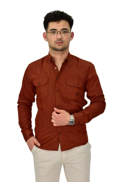 Erkek Spor Likralı Gömlek BGL-ST04343 - Resim 2