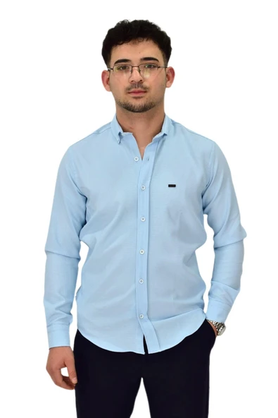 Erkek Likralı Spor Silim Fit Gömlek BGL-ST04327 - Resim 4