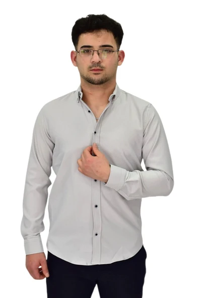 Erkek Likralı Spor Silim Fit Gömlek BGL-ST04326 - Resim 4