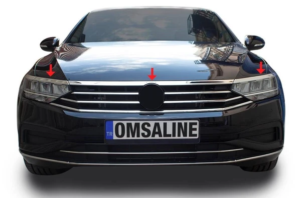 OMSA VW Passat B8.5 Krom Far Üstü Çıta 3 Parça 2019 ve Sonrası - 6