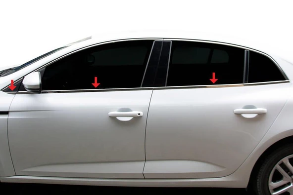 OMSA Renault Megane 4 Sedan Krom Cam Alt Çıtası 6 Parça 2021 ve Sonrası - Resim 4