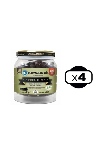 Premium XL Siyah Zeytin 500 gr Cam Pet x 4 Adet - Resim 2