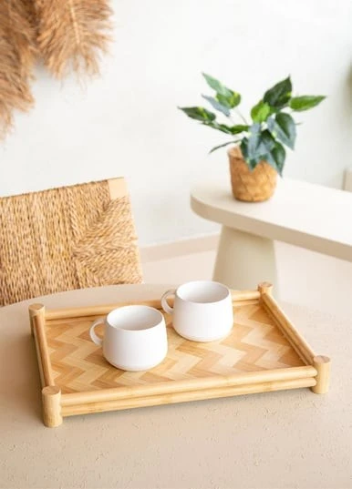 The Mia TPS0071 Wicker Bambu Tepsi 41x28 Cm - 3