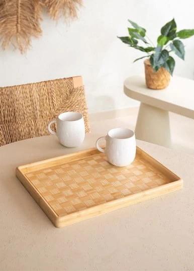 The Mia TPS0067 Wicker Bambu Tepsi 40x31 Cm - 4