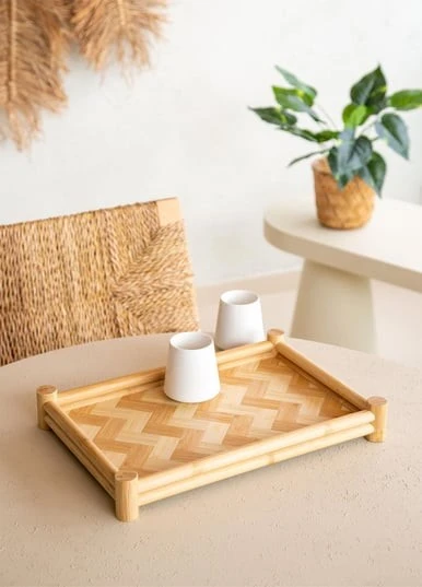 The Mia TPS0072 Wicker Bambu Tepsi 36x25 Cm - 6