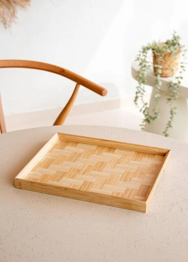 The Mia TPS0066 Wicker Bambu Tepsi 31x25 Cm - 4