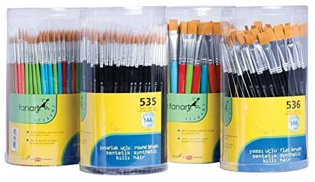 Fanart Academy Seri 536 Fırça Seti  (144ad) DÜZ KESİK 6-8-10-12 ürün görseli 1