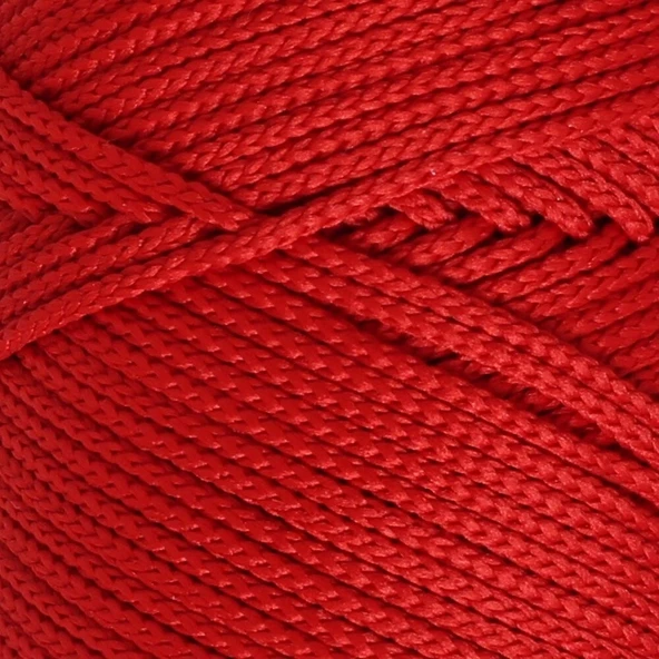 Loren Polyester Soft Macrame Kırmızı El Örgü İpi - Lm019 - 34432 - 2