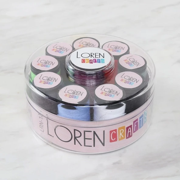 Loren Crafts Dikiş İpliği Seti Büyük 10 Renk Lrn -