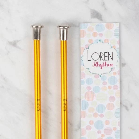 Loren Rythm 6mm Sarı Renkli Metal Örgü Şişi - 2