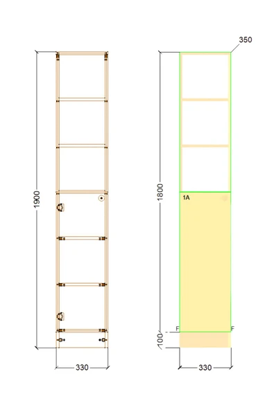 CABİNSE BANYO DOLABI 1 KAPAK 6 RAFLI ÇOK AMAÇLI DOLAP 1.SINIF MALZEME - 4