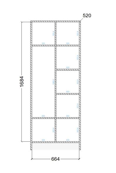 CABİNSE %100 Mdf Neva 2 Kapaklı 7 Raflı Ve 1 Askı Borulu Elbise Dolabı- Soft Beyaz Meşe - 5