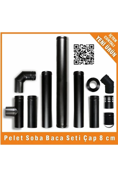 ERS BACA  Pelet Baca Boru Seti (Ø 80 MM) (içten Contalı , Muflu Sistem )