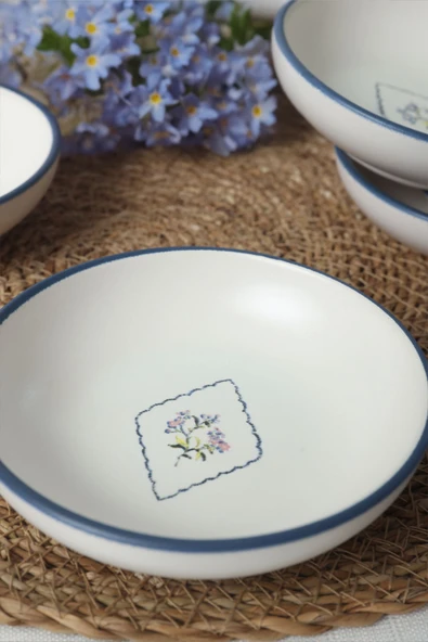 Keramika Floral Waves Halka Sosluk / Çerezlik 13 Cm 6 Adet 22670 - 4