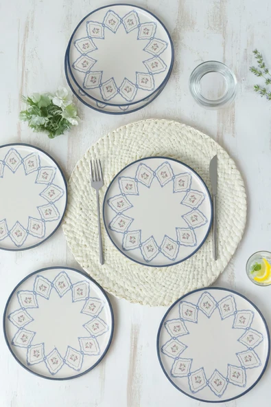 Keramika Floral Waves Nordic Pasta Tabağı 22 Cm 6 Adet 22669 ürün görseli 1