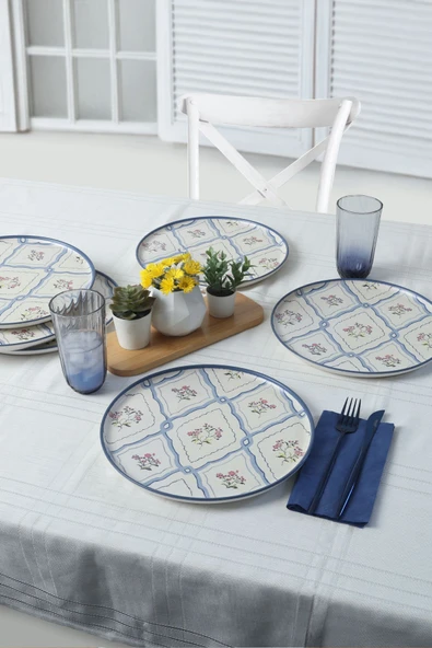 Keramika Floral Waves Nordic Servis Tabağı 28 Cm 6 Adet 22668 - Resim 2