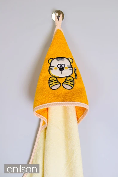 %100 Pamuk Bebek Kundak Havlusu - Sevimli Kaplan Desenli Yumuşak Bebek Havlusu Seçenekleri - 3