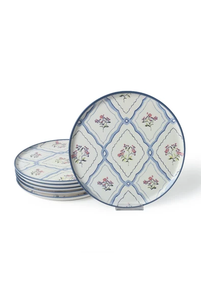 Keramika Floral Waves Nordic Servis Tabağı 28 Cm 6 Adet 22668 - Resim 5