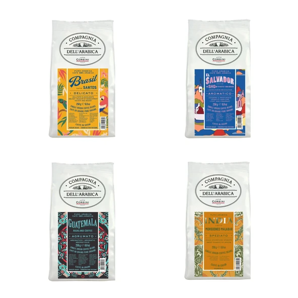 Caffe Corsini %100 Arabica Çekirdek Kahve 4x250GR Tanışma Paketi - 2