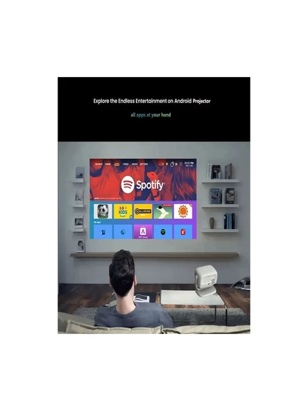 Auhma 4K ULTRA HD, Taşınabilir, Android Akıllı Odaklamalı, Projeksiyon APR1 - 3