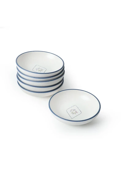 Keramika Floral Waves Halka Sosluk / Çerezlik 13 Cm 6 Adet 22670 - 5