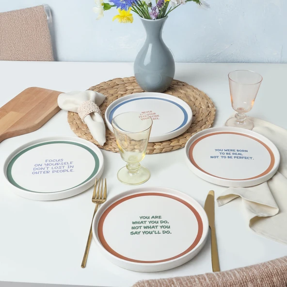 Keramika Motto Line Stackable Pasta Tabağı 21 Cm 4 Adet  22645-22731-35-36 - 2
