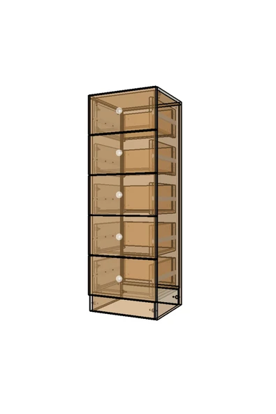 CABİNSE Cabinse %100 MDF Soft Beyaz 5 Çekmeceli Şifonyer - 6