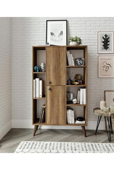 CABİNSE Cabinse %100 MDF 2 Kapaklı 11 Bölmeli KİTAPLIK %100 MDF - 2