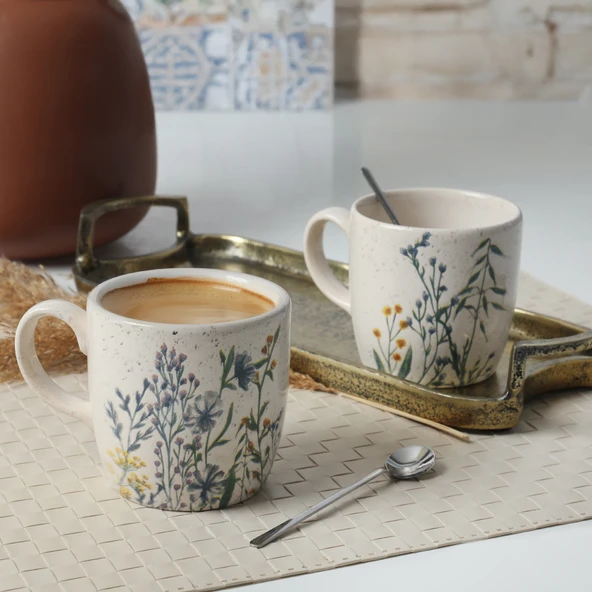 Keramika Deep Bloom Bulut Kupa 8 Cm 2 Adet 22942-43