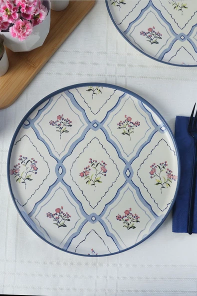 Keramika Floral Waves Nordic Servis Tabağı 28 Cm 6 Adet 22668 - Resim 3