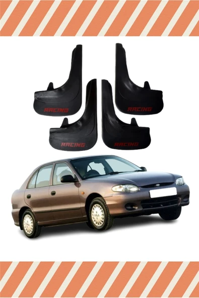 ALPAX OTOMOTİV Hyundai Accent Yumurta Kasa Racing Yazılı 4'lü Tozluk Çamurluk Paçalık