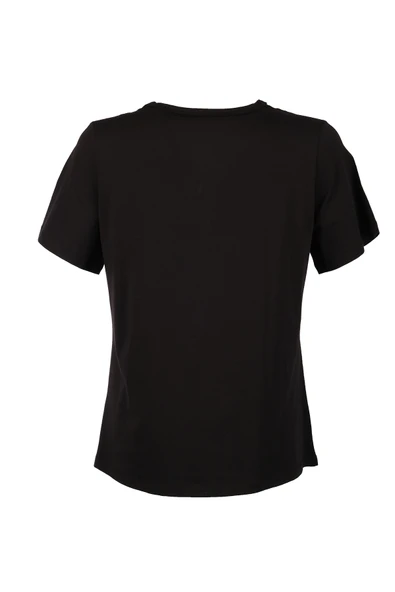 Vedi-bb Minimalist Oversize V Yaka Kısa Kol Kadın T-Shirt - Günlük Kullanım - Resim 7