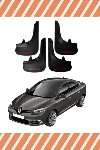 Heda Tex Renault Fluence Tüm Kasalar Racing Yazılı 4'lü Tozluk Çamurluk Paçalık