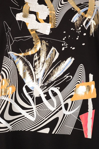 Vedi-bb Minimalist Oversize V Yaka Kısa Kol Kadın T-Shirt - Günlük Kullanım - Resim 5