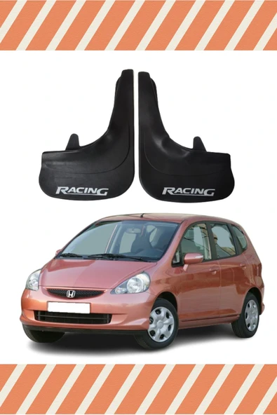 Heda Tex Honda Jazz 2002-2008 Racing Kırmızı Yazılı 2'li Tozluk Çamurluk Paçalık