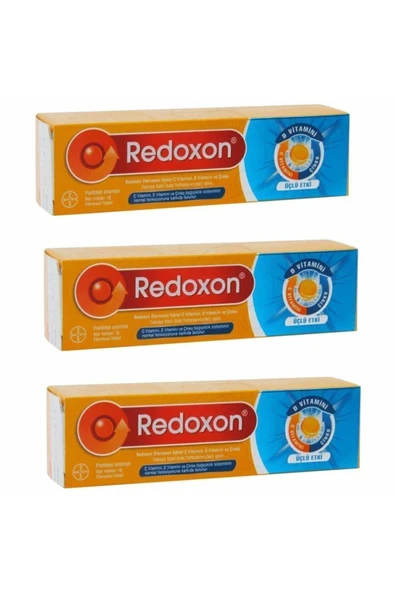 REDOXON Üçlü Etki C Vitamini D Vitamini Çinko 3 Kutu (EFERVESAN 45 TABLET)