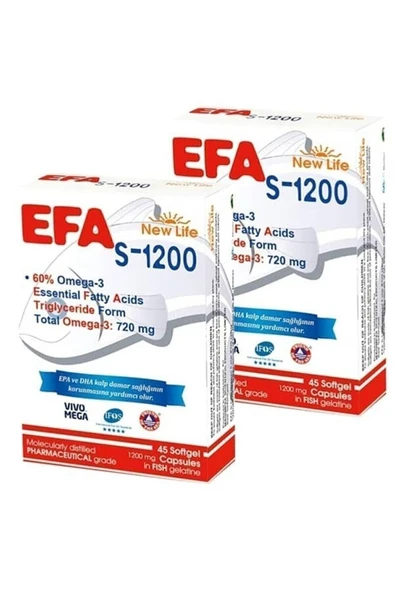 NEW LİFE Efa S 1200 Mg 45 Kapsul 2 Adet