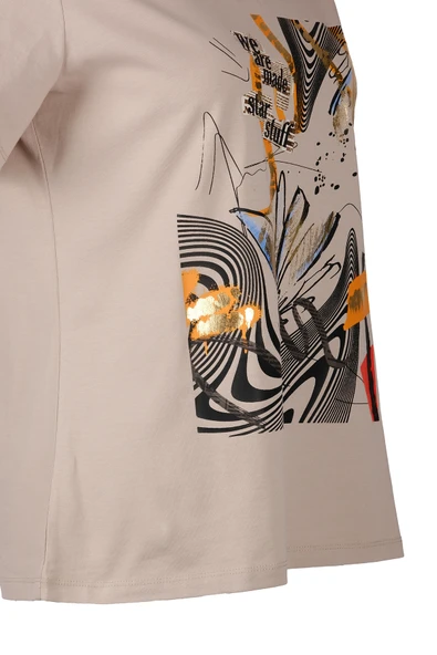 Vedi-bb Minimalist Oversize V Yaka Kısa Kol Kadın T-Shirt - Günlük Kullanım - Resim 8