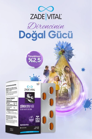 ZADE VİTAL Çörekotu Yağı Yumuşak 60 Kapsül