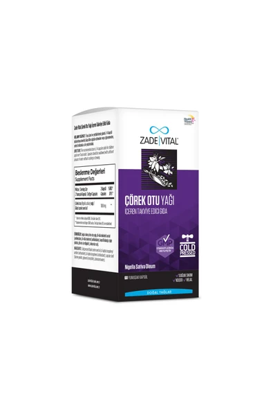 ZADE VİTAL Blıster 60 Kapsül Zadevıtal Corek Otu Yağı - Resim 6
