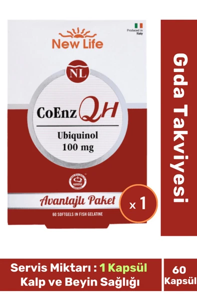 FİT1001 New Life Kalp Beyin Sağlığı Coenz Qh Ubiquinol 60 Kapsül Gıda Takviyesi