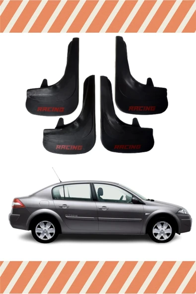 Heda Tex Renault Megane 2 Sd 2004-2010 Racing Yazılı 4'lü Tozluk Çamurluk Paçalık
