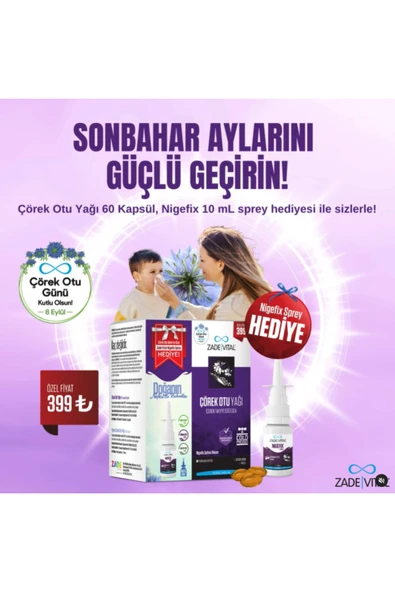 ZADE VİTAL Çörek Otu Yağı 60 Kapsül + Nigefix Sprey 10 ml Hediye - Resim 4