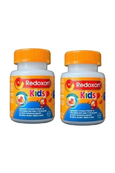 REDOXON Kids 60 Tablet 2 Kutu Çiğnenebilir Gummy I Çocuklar Için C Vitamini, D Vitamini Ve Çinko